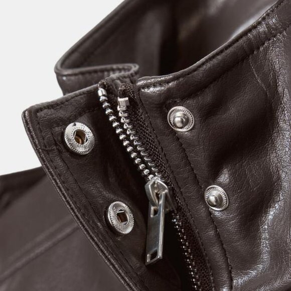 ZARA FAUX LEATHER CROPPED JACKET - Picture 12 of 12